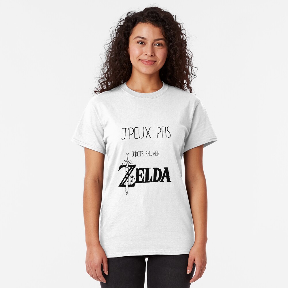 T-shirt classique « J'peux pas j'dois sauver Zelda»