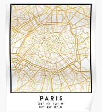 PARIS FRANCE CITY STREET MAP ART Poster