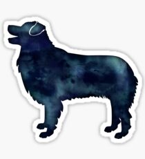 Australian Shepherd Dog Breed Black Watercolor Silhouette Sticker