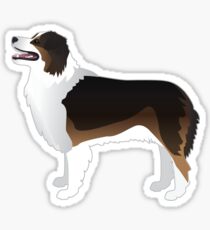 Australian Shepherd Dog Breed Illustration Silhouette Sticker