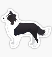 Border Collie Black Dog Breed Illustration Silhouette Sticker