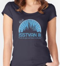 Visit (blue) Fitted Scoop T-Shirt