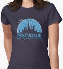 Visit (blue) Women's Fitted T-Shirt