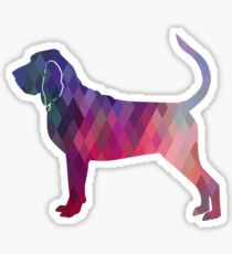 Bloodhound Dog Breed Geometric Silhouette Pink Sticker