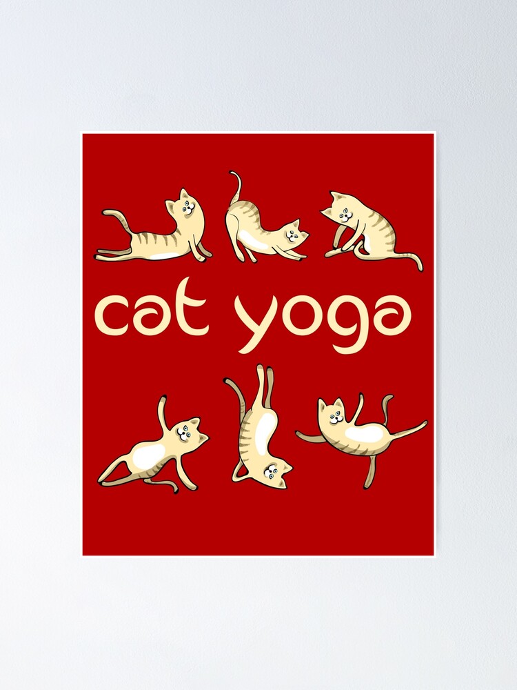 Chat Yoga Namaste Méditation Lotus Bouddha Humour Lol Drôle Satire Poster