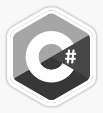 c # c sharp black Sticker
