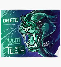 Delete With Teeth - Black Panther Snarl Poster