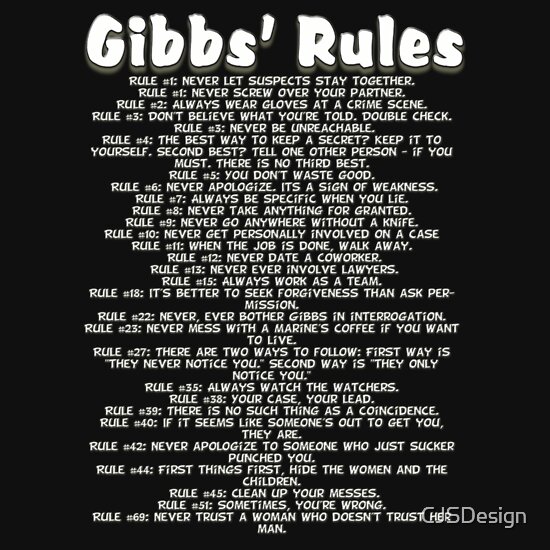 Gibbs Rules: Gifts & Merchandise | Redbubble
