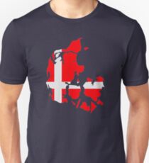 Dänemark Kartenflagge Slim Fit T-Shirt