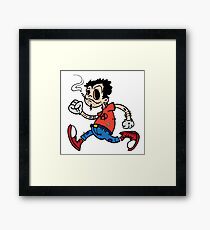 Punk boy cartoon Framed Print