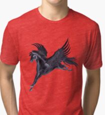Black Pegasus Flying Tri-blend T-Shirt
