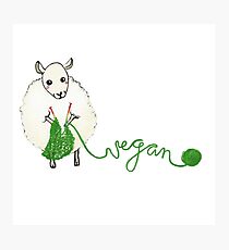 Vegan Crafter ~ Cute Knitting Sheep Photographic Print