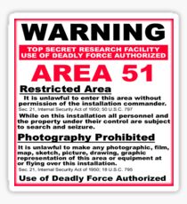 area 51 sign Sticker