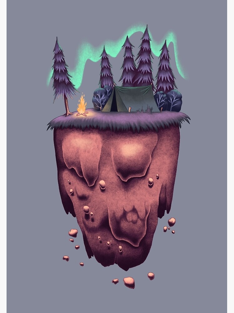 Floating Island with Aurora Borealis von skrich