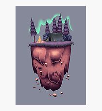 Floating Island with Aurora Borealis Photographic Print