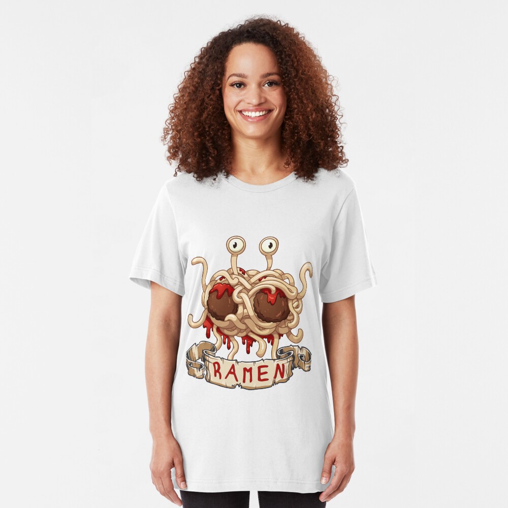 Ramen. Flying spaghetti monster church Slim Fit T-Shirt