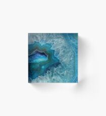Türkisfarbener Druzy-Achat-Quarz Acrylblock