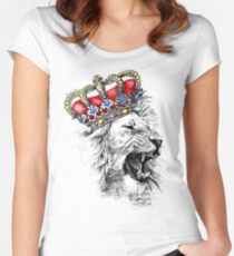 Lionheart England Crown Tailliertes Rundhals-Shirt