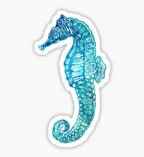 Teal Seahorse Sticker