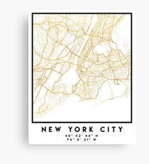 Lienzo CIUDAD DE NUEVA YORK CIUDAD DE NUEVA YORK CALLE MAPA ARTE