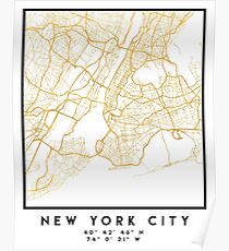 NEW YORK CITY NEW YORK CITY STREET MAP ART Poster