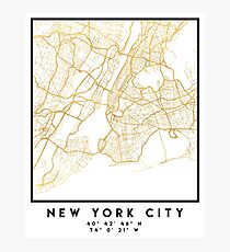 NEW YORK STADT NEW YORK STADT STRASSENKARTE ART Fotodruck