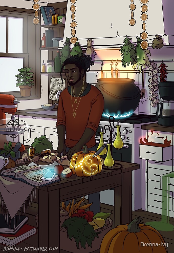 Modern Male Witch Kitchen By Brenna Ivy Redbubble