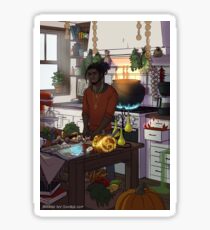 Modern Male Witch Kitchen Sticker