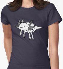 cute happy floaty axolotol print Women's Fitted T-Shirt