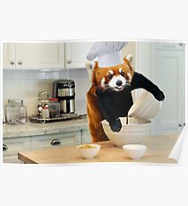 Red Panda Cook Poster