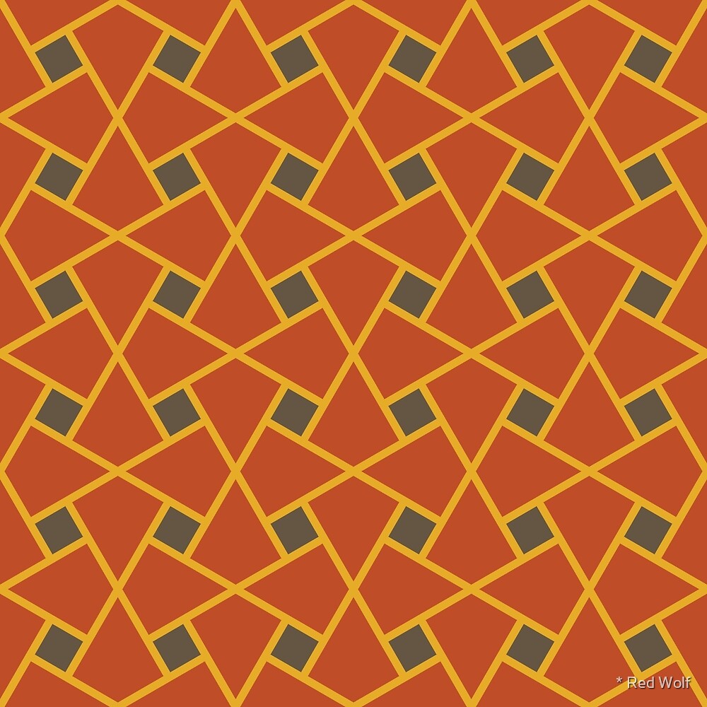 Geometric Pattern: Square Twist: Mocha by * Red Wolf