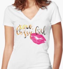 XOXO, Gossip Girl Women's Fitted V-Neck T-Shirt