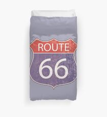 Route 66 Road Sign Duvet Cover