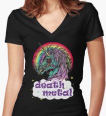 Zombie Einhorn Death Metal Shirt mit V-Ausschnitt