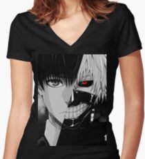 Kaneki/Ghoul Women's Fitted V-Neck T-Shirt