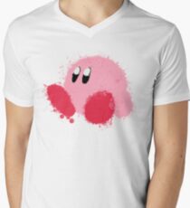Camiseta para hombre de cuello en v Kirby Splatter ~ ☆