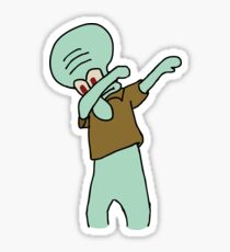 Squidward Dabbing Stickers Redbubble