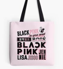 BLACKPINK Font Collage Tote Bag