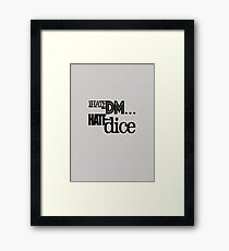 DM vs Dice Framed Print