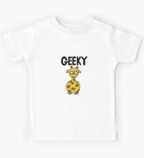 Cartoon Geeky Giraffe Kids Tee
