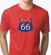 Route 66 Road Sign Tri-blend T-Shirt