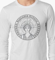 Remember Hypatia - Black on White Long Sleeve T-Shirt