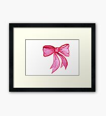 Pink Watercolor Bow Framed Print