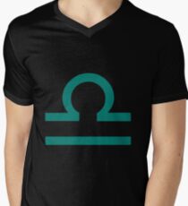 Waage Zeichen T-Shirt mit V-Ausschnitt