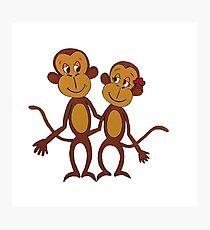 Monkey Love Photographic Print