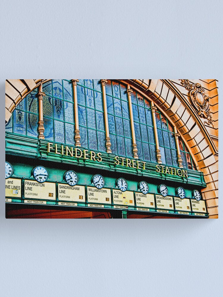 Alternate view of Melbourne Series - The Clocks, Flinders Street Station Canvas Print