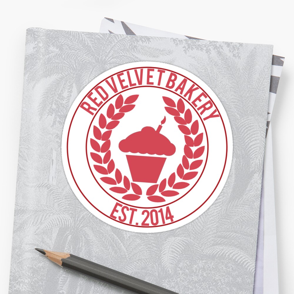 red velvet logo sticker by redvelvetology redbubble