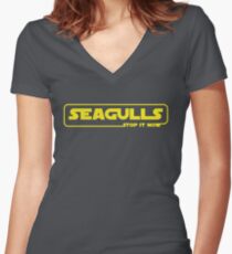 Seagulls episode 1: Stop it Now Women's Fitted V-Neck T-Shirt