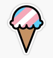 Trans Pride Flag Ice Cream Cone Sticker