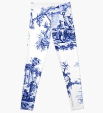 Blue Chinoiserie Toile Leggings